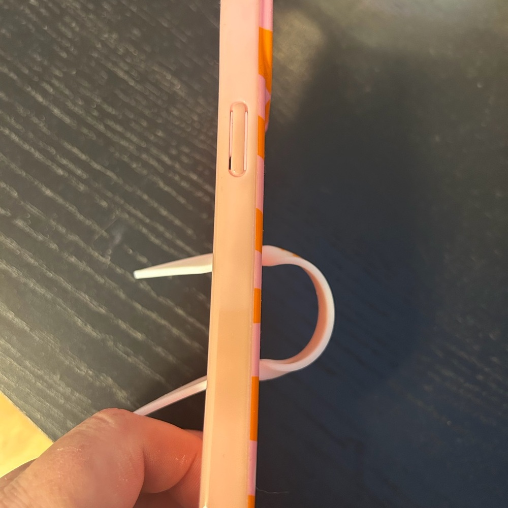 Pink and Orange Floral Phone Case with Loop - Picture 2 of 4